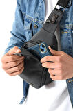 Erkek Bady Bag Göğüs Çantası Kanvas Kumaş Sırt Çantası 27*17 Cm Günlük Omuz Çantası 