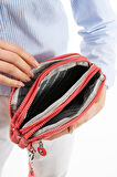 Klinkır Kumaş Mini Çapraz Askılı Kadın Çanta Yağmur Geçirmez El Askılı Çanta 20*10 Cm Mega Bag