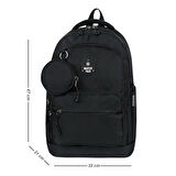 Unisex Lise Sırt Çantası Ortaokul Sırt Çantası 47*32 Cm Cüzdan-Anahtarlık Hediyeli 