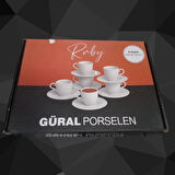 Güral Porselen Ruby 6 Kişilik Kahve Takımı 90 Cc