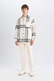 DeFacto Regular Fit Polo Yaka Kareli Oduncu Flanel Uzun Kollu Gömlek D4133AX24WNER103