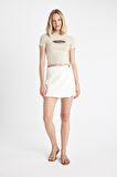 DeFacto Regular Fit Normal Bel Gabardin Şort Etek D0383AX24HSWT32