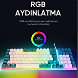 Acer eMachines EAK100 Beyaz/Yeşil USB RGB Backlight RED SWITCH Mekanik Q 101 Tuşlu Compact Gaming Klavye