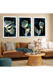 GOLD AYNALI PLEKSİ ÇERÇEVELİ 3 HİLAL TABLOSU