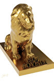 UĞUR MOBİLYA Altın Kaplama Heybetli Aslan Heykeli (İSME ÖZEL) GOLD LION