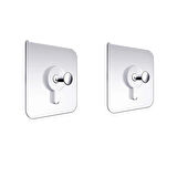 Microcase Güçlü Plastik Yapışkanlı Hanger Vidasız Eşya Ürün Taşıma Askılık 2 Adet -Şeffaf AL4344