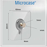 Microcase Güçlü Plastik Yapışkanlı Hanger Vidasız Eşya Ürün Taşıma Askılık 2 Adet -Şeffaf AL4344