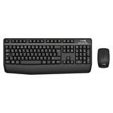 Turbox Workeys Office USB Kablosuz 2.4ghz Siyah Multimedya Standart Q Kablosuz Klavye ve Mouse