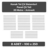 KONAK TEL ÇİT SİSTEMLERİ 8 ADET PANEL ÇİT TELİ 100X250 CM ANTRASİT