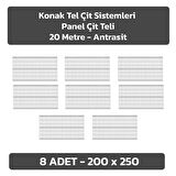 KONAK TEL ÇİT SİSTEMLERİ 8 ADET PANEL ÇİT TELİ 200X250 CM ANTRASİT