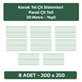KONAK TEL ÇİT SİSTEMLERİ 8 ADET PANEL ÇİT TELİ 200X250 CM YEŞİL