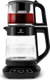 Karaca Çaysever 3 in 1 Konuşan Cam Çay Makinesi Su Isıtıcı ve Mama Suyu Hazırlama 1700W Black