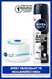 Nivea MEN Erkek Sprey Deodorant Black&White Invisible Original ve Soft Nemlendirici Vücut Bakım Kremi100ml