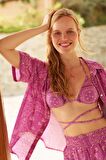 DeFacto Regular Fit Şal Desenli Bikini Üstü-Fall in Love C3176AX24SMPR442
