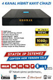 4 Kanal Dvr Kayıt Cihazı 500GB HDD 1080P 5MP H265+ Kolay Cepten Izle Sabit Ip Istemez Xmeye 