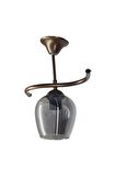 Fuji Bronz Tekli Füme Camlı Avize | Kaliteli Modern Metal Avize
