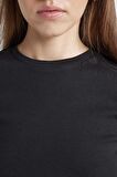 DeFacto Coool Fitted Ribana Basic Düz Crop Kısa Kollu Siyah Tişört T9631AZ24SMBK81