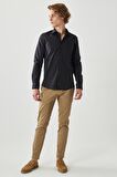 Erkek Siyah Tailored Slim Fit Dar Kesim Gömlek