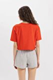 DeFacto Boxy Fit Bisiklet Yaka Penye Basic Kısa Kollu Tişört C7459AX24SMRD56