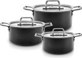 Karaca Swiss Crystal Mastermaid 6 Parça Midi Tencere Seti Shiny Black