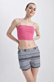 DeFacto Fall in Love Regular Fit Etnik Desenli Deniz Şortu T5232AZ23SMBK27