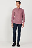 Erkek Lacivert Slim Fit Dar Kesim Pamuklu Esnek Rahat Armürlü Pantolon