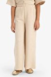 DeFacto Kız Çocuk Beli Lastikli Wide Leg Geniş Bol Paça Bürümcük Pantolon E1103A825SPBG286