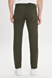 Erkek Haki Kanvas Slim Fit Dar Kesim 5 Cep Esnek Pantolon