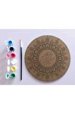 AHŞAP MANDALA 20x20 cm DAİRE MDF üzerine UV baskı modeller- Muhammed yazılı Mandala Set Boyama