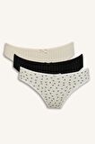DeFacto 3'lü Paketli Slip Külot-Fall in Love D6406AX25SPOG212