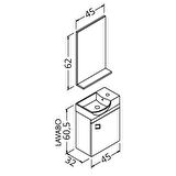 MİNİ 45 CM SOL BANYO DOLABI - BEYAZ