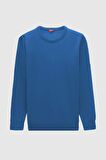 Regular Fit Mavi Pamuk Karışımlı Triko Kazak 5HF06ORT12004
