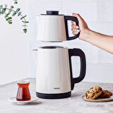 Karaca Tea Break Krem Inox Çelik Su Isıtıcı & Çay Makinesi