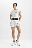 DeFactoFit NBA New York Knicks Cropped Fit Bisiklet Yaka Kısa Kollu Tişört C3744AX24SMER105