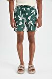 DeFacto Regular Fit Desenli File Astarlı Kısa Boy Deniz Şortu D4517AX24HSGN245