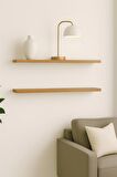 50 Cm Ikili Safir Meşe Mdf Uçan Duvar Rafı Gizli Bağlantı Kitaplık