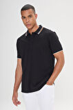 Slim Fit Dar Kesim %100 Pamuk Polo Yaka Tişört