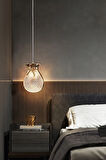 Modern Elegance Luxury Sarkıt Kristal Camlı Led Avize Gold Yatak Başı Sarkıt Avize
