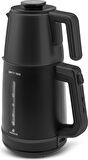 Karaca Berry Tea XL 2 in 1 Çelik Demlikli Çay Makinesi ve Kettle Shiny Black
