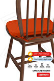 XPERMATE StandartFit Oval Sandalye Minderi Fermuarlı Yıkanabilir Kılıf Bağcıklı Su ve Yağ İtici 42x42x5 Kremit