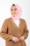 Aker Eşarp Pembe Kadın Düz Polyester Eşarp