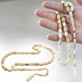 Sistemli Kapsül Kesim Naturel Renk Deve Kemiği Tesbih