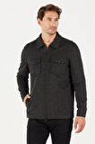 Altınyıldız Comfort Fit Rahat Kesim Gömlek Yaka Desenli Erkek Ceket Gömlek 4A0824100015