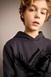 DeFacto Erkek Çocuk Baskılı Kapüşonlu Kalın Sweatshirt B6316A823CWAR31
