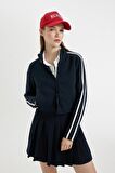 DeFacto Coool Fitted Dik Yaka Basic Düz Cepli Fermuarlı Sweatshirt D4751AX24AUNV241