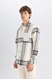 DeFacto Regular Fit Polo Yaka Kareli Oduncu Flanel Uzun Kollu Gömlek D4133AX24WNER103