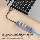Bix 3 USB Portlu TF SD Kart Okuyucu Hub Çoklayıcı Dönüştürücü Adaptör