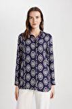 DeFacto Loose Fit Desenli Uzun Kollu Gömlek Tunik T0609AZ24SPNV42