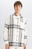 DeFacto Regular Fit Polo Yaka Kareli Oduncu Flanel Uzun Kollu Gömlek D4133AX24WNER103