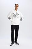 DeFactoFit NBA Brooklyn Nets Oversize Geniş Kalıp Kapüşonlu Kalın Sweatshirt D8513AX25SPER105
